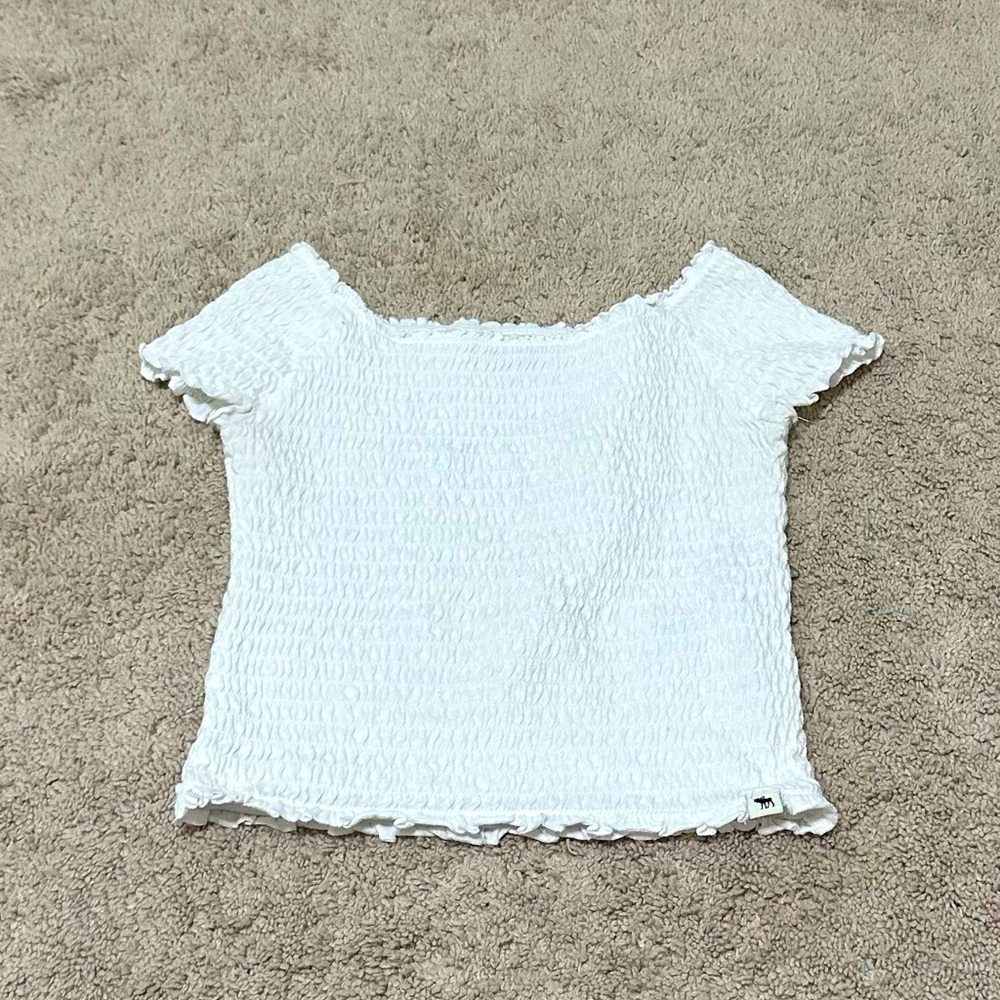 Abercrombie kids white smocked shirt